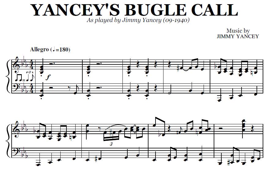 Yancey Bugle Call (PDF), by Jimmy Yancey