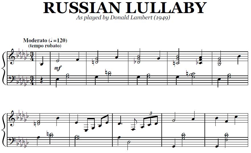Russian Lullaby Type 121