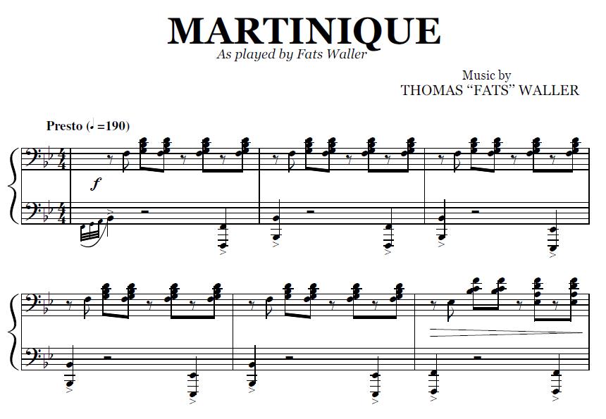 Martinique Fats Waller (Sheet Music) PDF Transcription