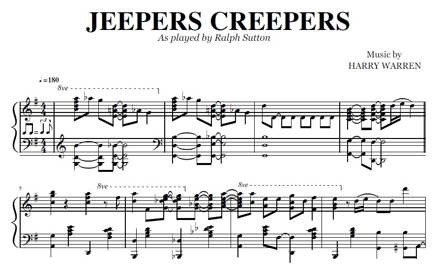 Jeepers Creepers Ralph Sutton (Sheet Music) PDF Transcription
